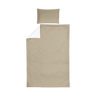 Meyco Uni Dekbedovertrek Taupe / Offwhite 140 x 200 / 220 cm